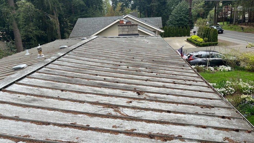 Metal roof installed in Bellevue for enhanced durability.

