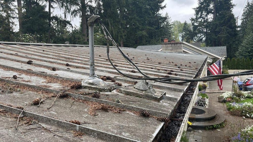 Metal roof in Bellevue designed to withstand strong winds and storms.

