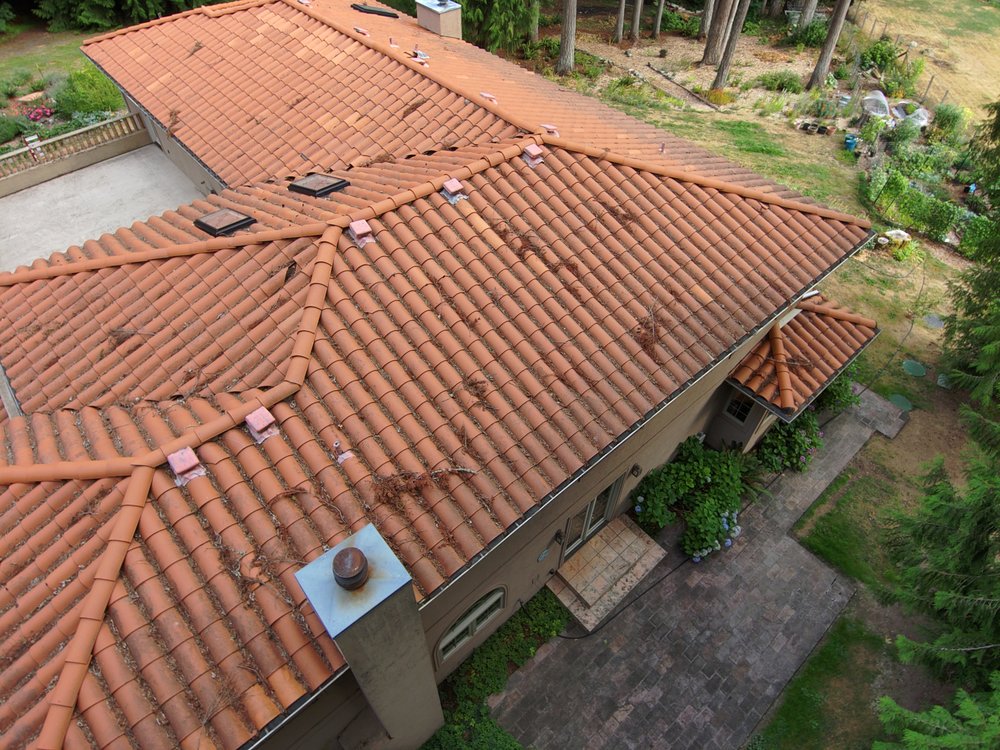 Brava Spanish-style tile roof in Tuscan Clay by Orca Roofing in Redmond.