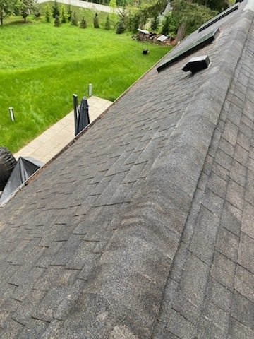 Expert roof cleaning removing dirt and debris in Woodinville by Orca Roofing.