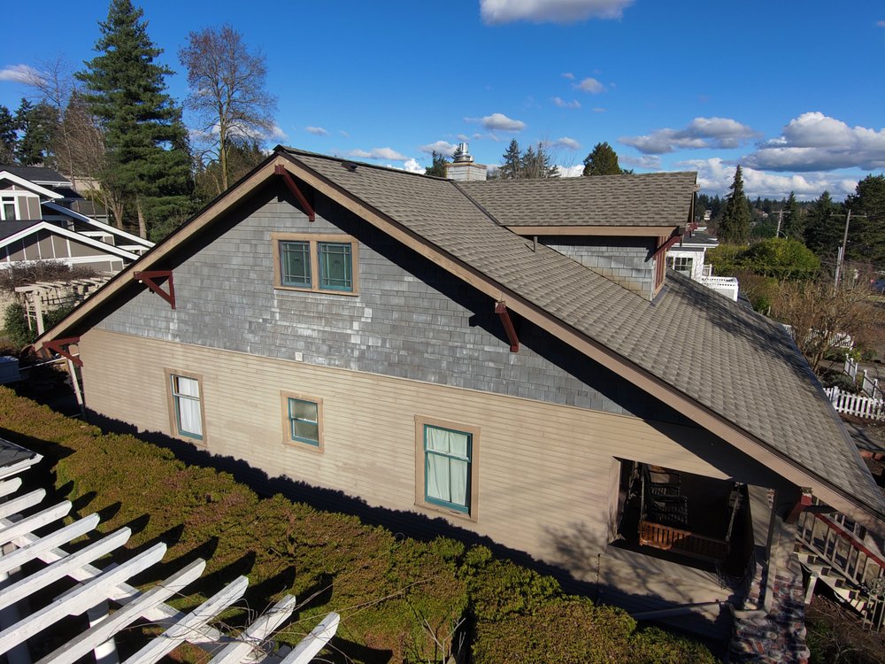 Close-up of the improved aesthetic of the new roof