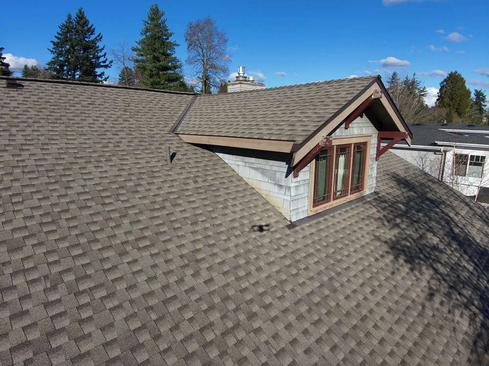 Completed roof replacement Kirkland WA home exterior in the Puget Sound area