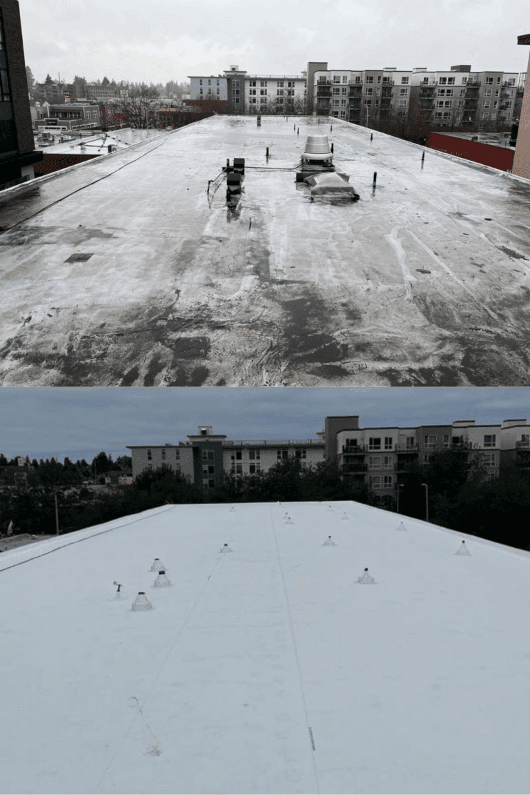 commercial roofing contractor before and after