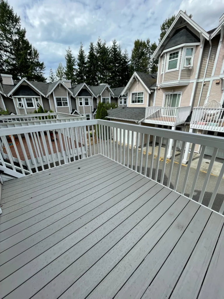 TimberTech composite deck with railing and outdoor seating area