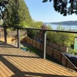 Modern cedar and composite deck replacement in Washington backyard