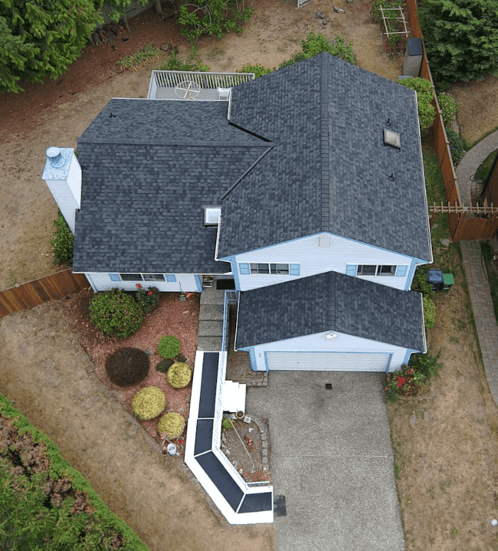 Newly installed roof on waterfront home in Gig Harbor Washington