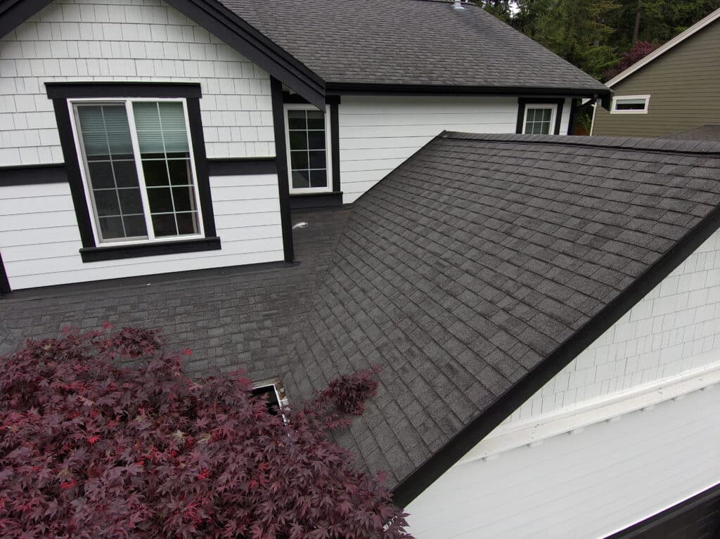 New asphalt roof replacement completed on residential home in Kirkland, WA