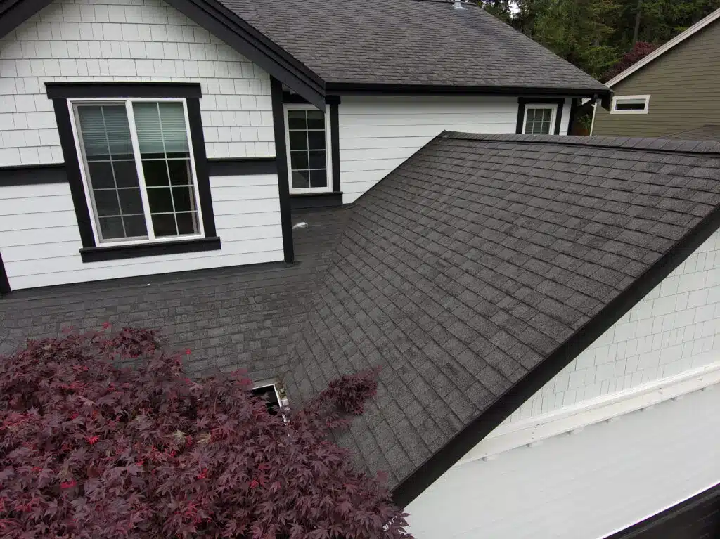 New asphalt roof replacement completed on residential home in Kirkland, WA